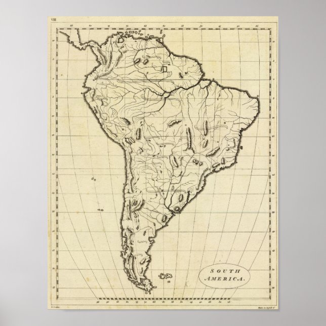 Südamerikanische Kontur Poster (Vorne)