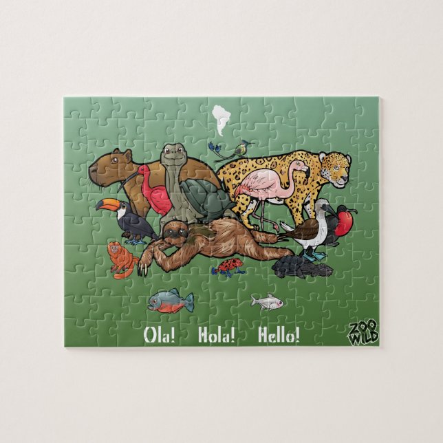 Südamerikanische Tiere - Puzzle (Horizontal)