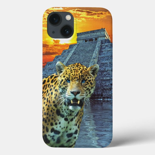 Südamerikanischer Jaguar in Chichen Itza Case-Mate iPhone Hülle (Rückseite)