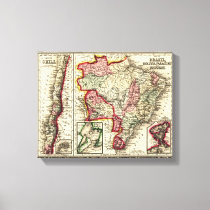 SüdamerikaPanoramakarte Südamerika 2 Leinwanddruck