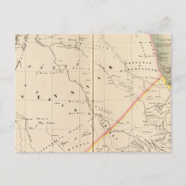 Sudan, Äthiopien Postkarte (Vorderseite)