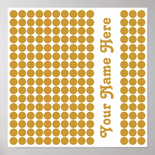 Sudan Brown Safari Dot mit Namen Poster (Vorne)