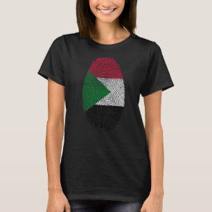 Sudan Flag Fingerprint It is in my DNA Gift for Su T-Shirt