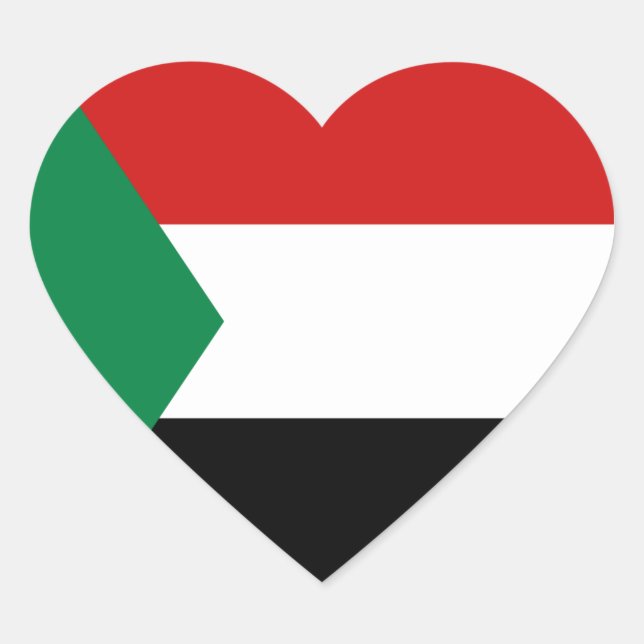 "Sudan Flag Heftpflaster" Herz-Aufkleber (Vorderseite)