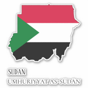 Sudan Flag Map Patriotic Aufkleber