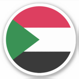 "Sudan Flag Round Sticker" Aufkleber