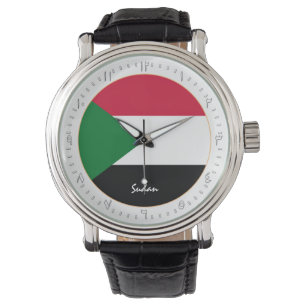Sudan Flag & Sudan Mode, Arabisch Nein /Design Armbanduhr
