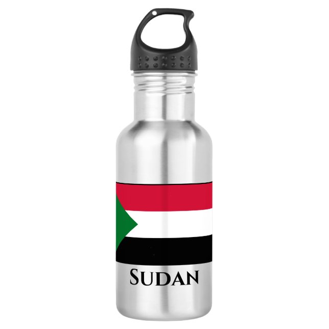 Sudan-Flagge Edelstahlflasche (Vorderseite)