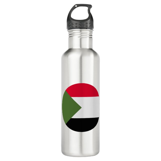 Sudan-Flagge Edelstahlflasche (Vorderseite)