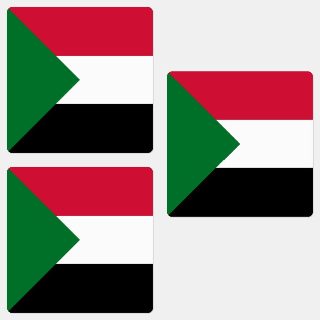 Sudan-Flagge Etiketten (Gruppe)