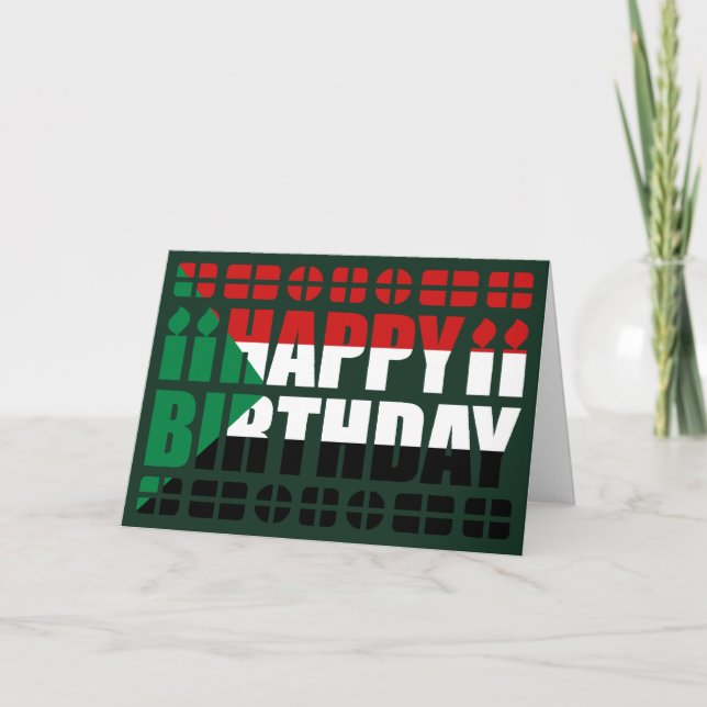 Sudan-Flagge Geburtskarte Karte (Vorderseite)