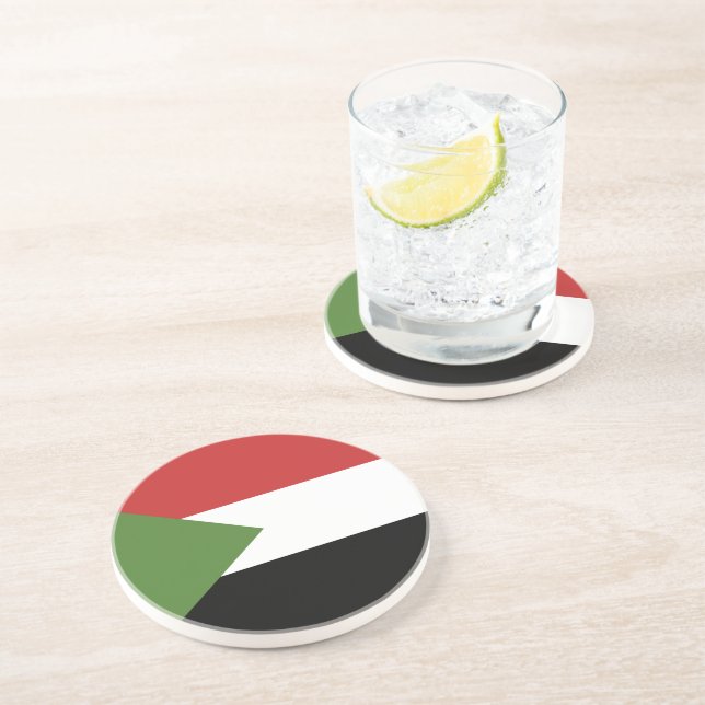 Sudan-Flagge Getränkeuntersetzer (Seite)