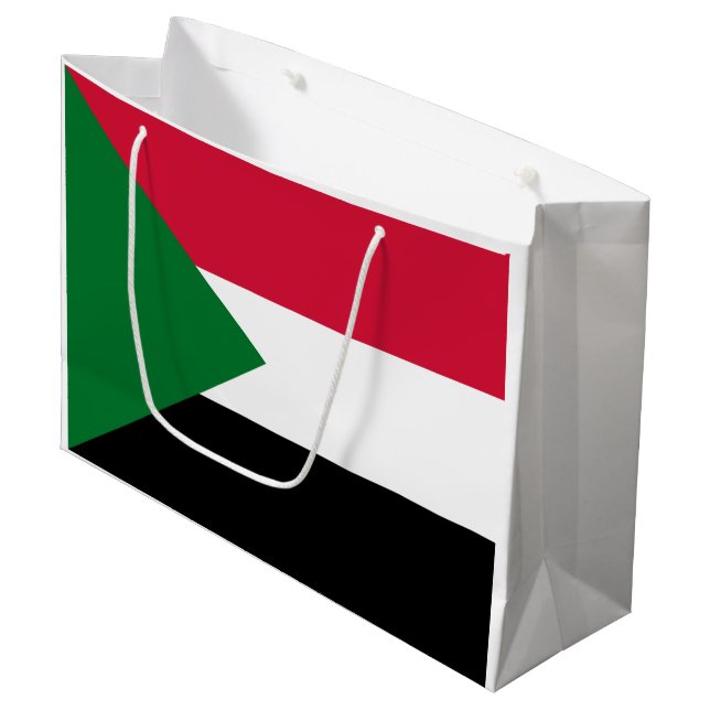 Sudan-Flagge Große Geschenktüte (Vorderseite Schrägansicht)