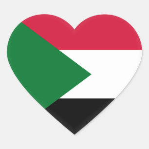 Sudan-Flagge Herz-Aufkleber