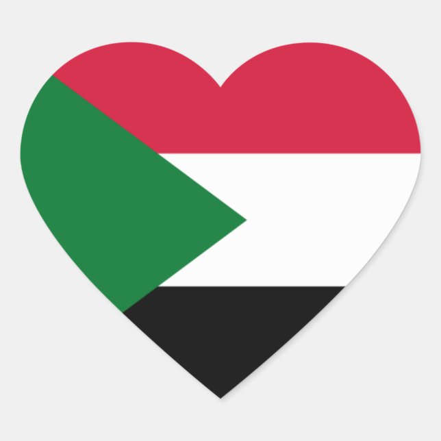 Sudan-Flagge Herz-Aufkleber (Vorderseite)