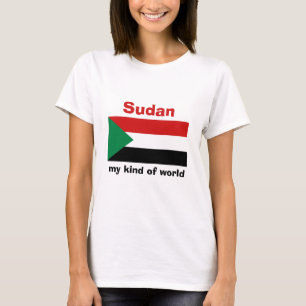 Sudan-Flagge + Karte + Text-T - Shirt