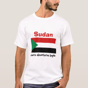 Sudan-Flagge + Karte + Text-T - Shirt
