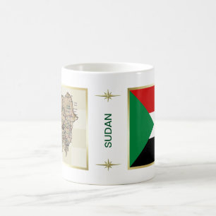 Sudan-Flagge + Karten-Tasse Kaffeetasse