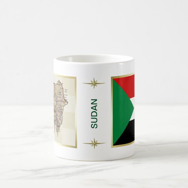 Sudan-Flagge + Karten-Tasse Kaffeetasse (Mittel)