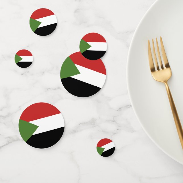 Sudan-Flagge Konfetti (Gruppe)