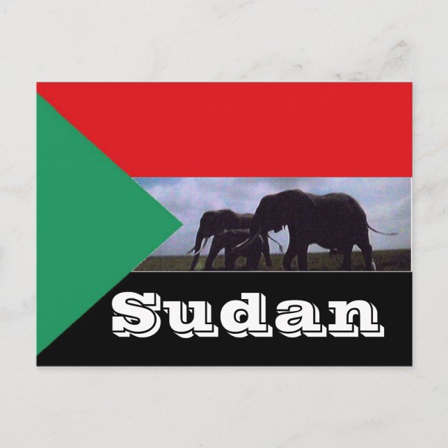 Sudan-Flagge Postkarte (Vorderseite)