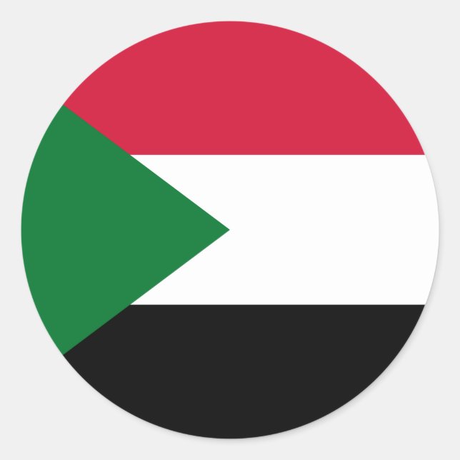 Sudan-Flagge Runder Aufkleber (Vorderseite)