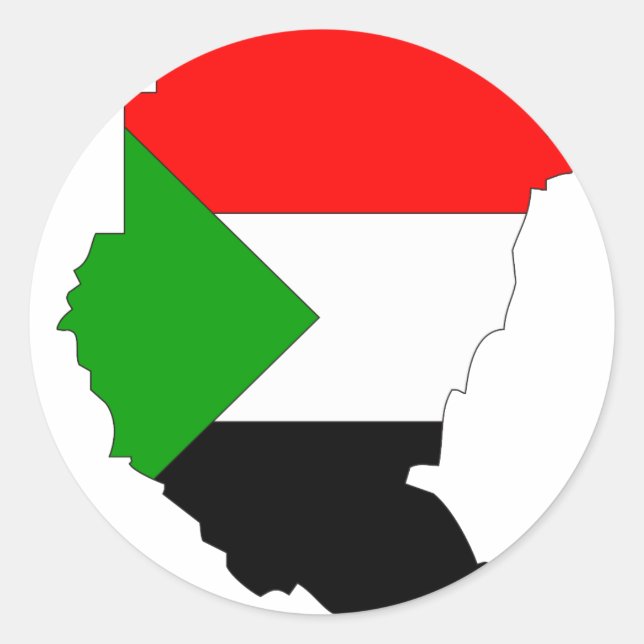 Sudan-Flagge Runder Aufkleber (Vorderseite)