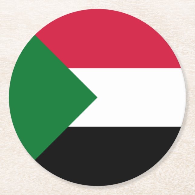 Sudan-Flagge Runder Pappuntersetzer (Vorderseite)