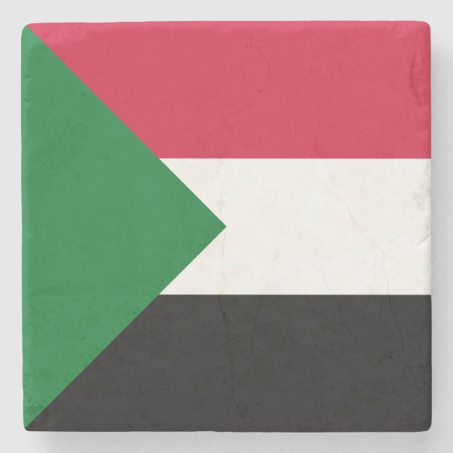 Sudan-Flagge Steinuntersetzer (Vorderseite)