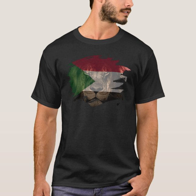 Sudan-Flagge u. afrikanischer Löwe-Bild-   T-Shirt (Vorderseite)