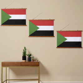 Sudan-Flagge Wandteppich Mit Holzrahmen