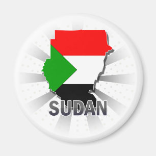 Sudan-Flaggen-Karte 2,0 Magnet