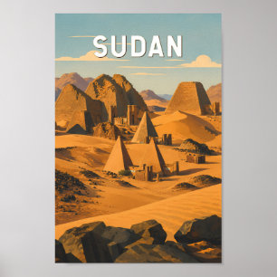 Sudan Illustration Reise Kunst Vintage Poster