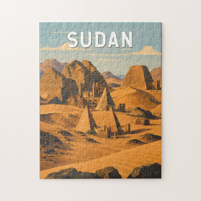 Sudan Illustration Reise Kunst Vintage Puzzle (Vertikal)