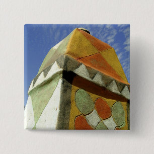 Sudan, Nord (Nubia), dekoriertes Dach Button