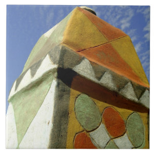 Sudan, Nord (Nubia), dekoriertes Dach Fliese