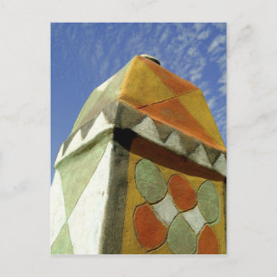 Sudan, Norden (Nubien), dekoriertes Dach Postkarte