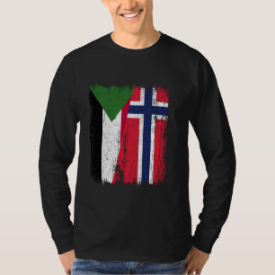 Sudan Norwegen Halbfahne sudanesische norwegische  T-Shirt
