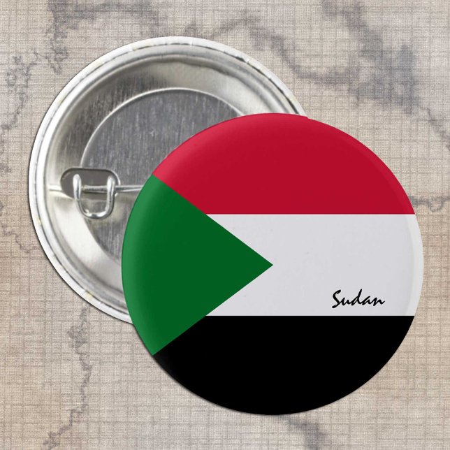 Sudan-Taste, patriotische sudanesische Flaggenmode Button (Von Creator hochgeladen)