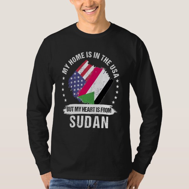 Sudanese American Patriot Grown Proud My Heart is  T-Shirt (Vorderseite)