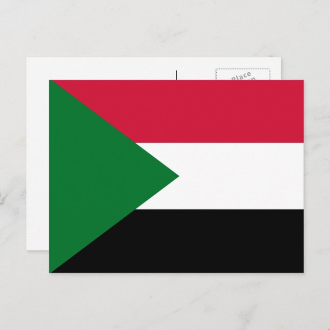 sudanesische Flagge, Flagge des Sudan Postkarte (Vorne/Hinten)