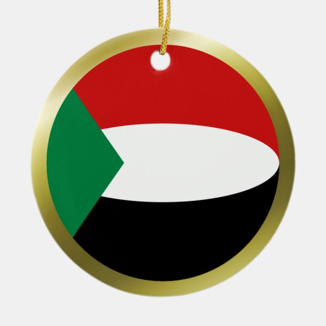 sudanesische Flaggenverzierung Keramikornament (Vorne)