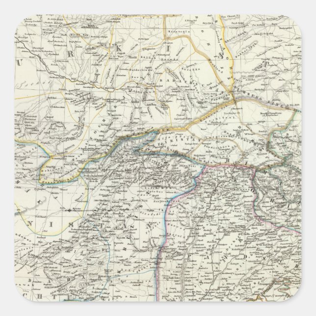 Südasien Quadratischer Aufkleber (Vorderseite)