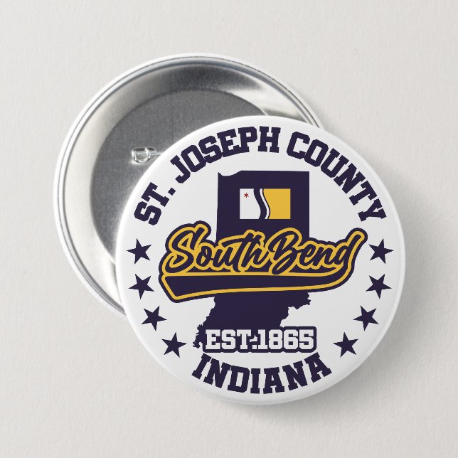 Südbend, Indiana Button (Vorne & Hinten)