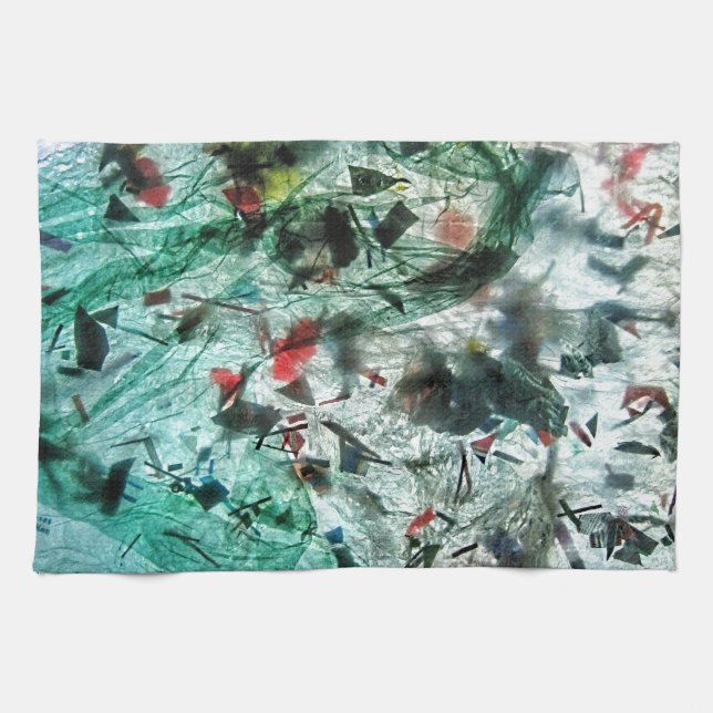 Südblaue abstrakte Küchentücher, Abstrakte Zuhause Geschirrtuch (Horizontal)