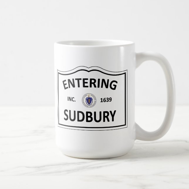 SUDBURY MASSACHUSETTS Hometown-Masse MA Townie Tasse (Rechts)