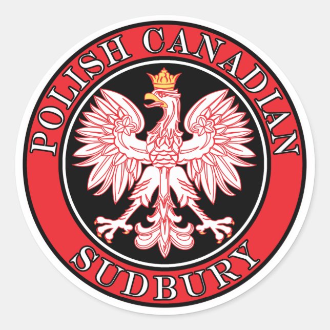Sudbury Polnischer Adler Runder Aufkleber (Vorderseite)
