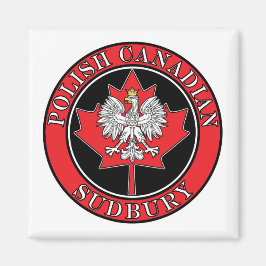 Sudbury Round Polish Canadian Leaf Magnet