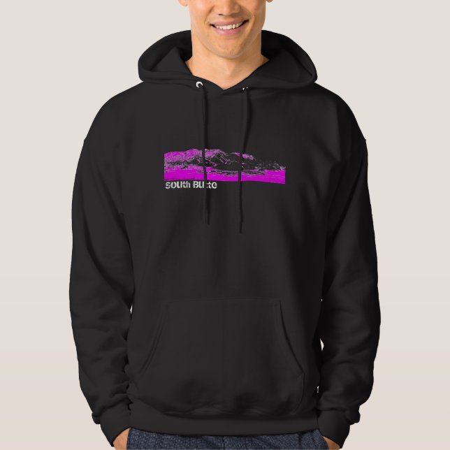 SüdButteschwarzer und rosa GebirgsHoodie Hoodie (Vorderseite)