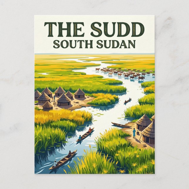 Sudd-Feuchtgebiet Südsudan Postkarte (Vorderseite)